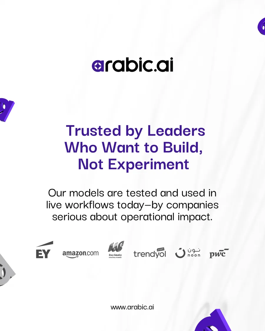 Eighteen slides, three consulting carousels on one template: Data Assets Are Wasted Without Strategy, From Model Idea to Impactful Deployment, and Don’t Just Use AI — Integrate It Deeply; each running What We Do, How We Do It, two Outcome slides, and Trusted Partner to Leading Enterprises in MENA.