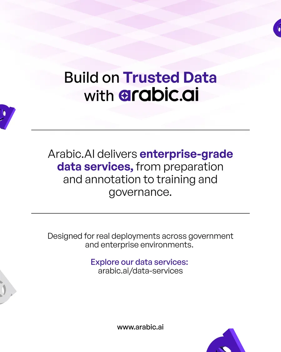 Ten-slide carousel, Data Foundations: Why AI Performance Breaks Without Structured Data — the data bottleneck in real AI deployments, why raw enterprise data is not AI-ready, data preparation as an engineered layer, language-aware data structuring, high-quality annotation, training and fine-tuning with controlled data, operational data governance, and data as core AI infrastructure.