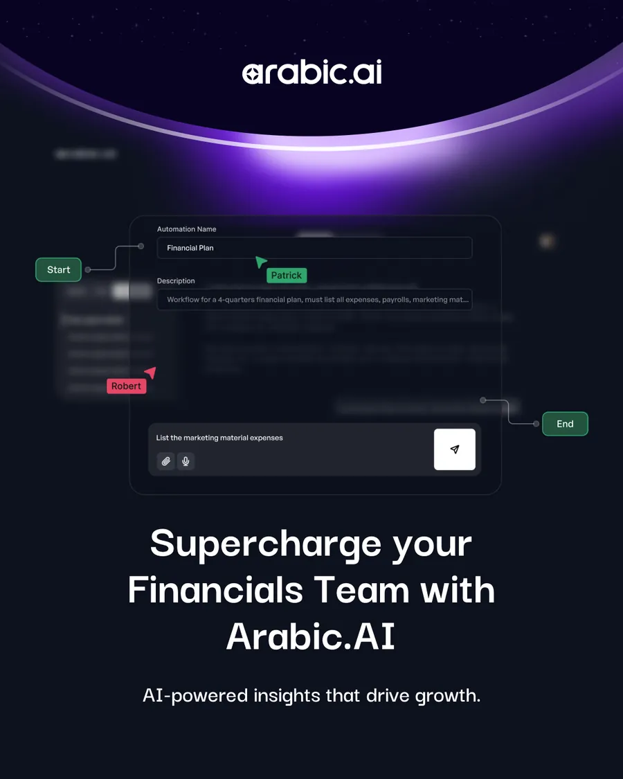 Fifteen announcement posts: We’re Here to Reshape It; Shaping the Future of Arabic AI; Custom AI Agents That Are as Unique as Your Business; Smarter Compliance; Government Services Transformed; Supercharge your Financials Team; AI + Human Expertise; Enterprise-Grade Security You Can Rely On; Not All AI Is Created Equal; Creating RFPs has never been easier; pronoia, the engine behind Arabic.AI; Arabic.AI is shaping what’s next; AI for Healthcare; The Power of Arabic Language Aware AI; Empowering MENA Businesses with Arabic.AI.