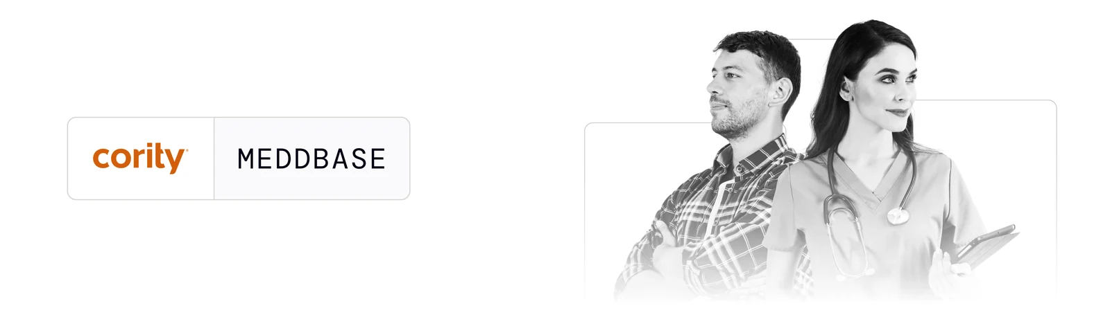 The nurture email banner, option two: two clinicians standing back to back.
