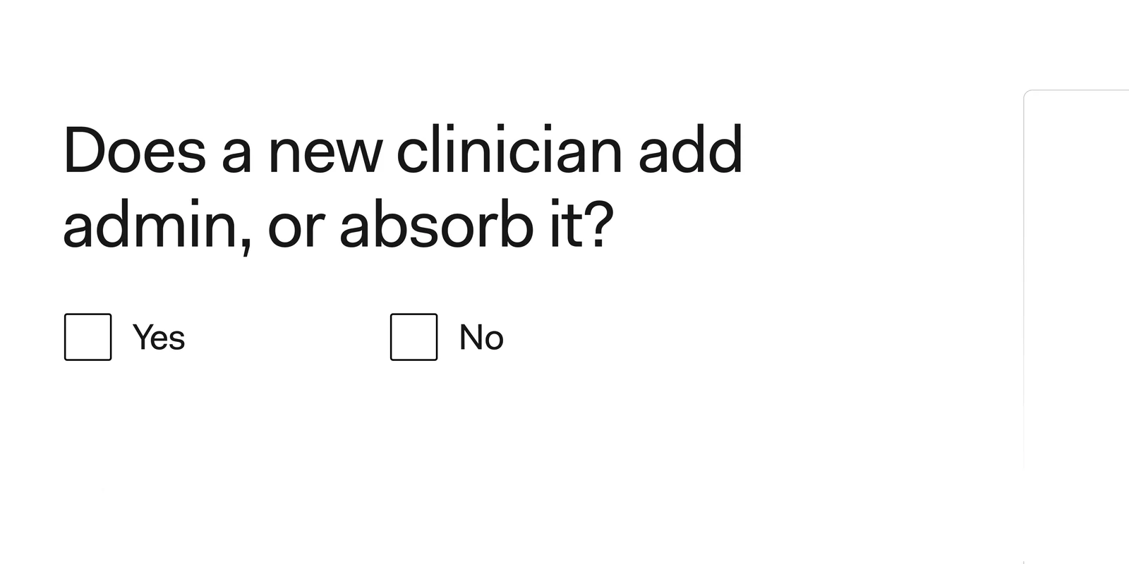 A seven-slide carousel: Six honest questions before you add another site — can you see one patient record across every location, does a missed appointment get chased on its own, can you pull a payer-ready report in minutes, does a new clinician add admin or absorb it; paused on any of them, the system is the bottleneck; and a two-minute scale assessment to close.