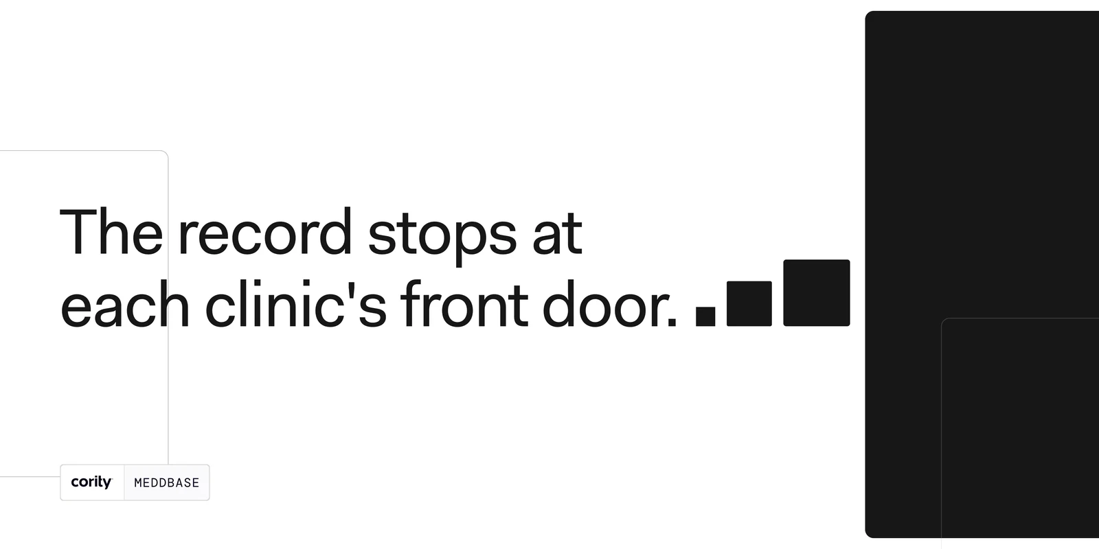 A seven-slide carousel: Three sites. Three systems. One headache — the record stops at each clinic’s front door, reception keys the same patient in twice, reporting means stitching three exports together, every new site multiplies the mess, one record across every site changes the maths, and a UK buyer’s guide to close.