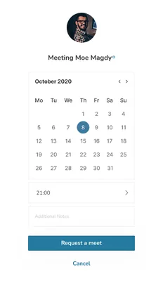 Booking a meeting with an instructor.