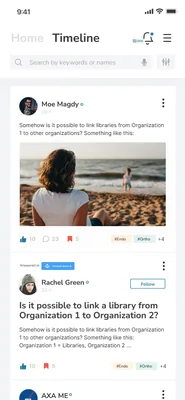 The timeline: one long feed of posts.