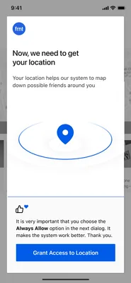 The location permission, asked for with a reason attached.