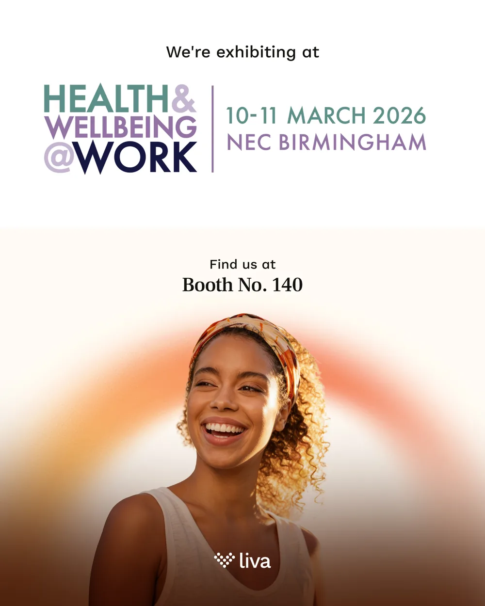 The Health & Wellbeing at Work post: 10–11 March 2026, NEC Birmingham, booth 140.