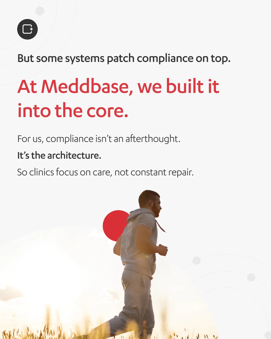 An eight-slide carousel, EHR security and compliance: The Quiet Threat Shaping Modern Healthcare — from what efficiency really rests on, through the mortality figure and the cascade after a breach, to what a compliant EHR should deliver.