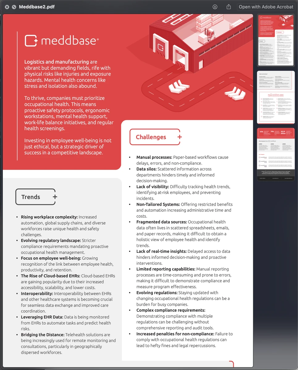 A sector paper on occupational health in logistics and manufacturing, set out as challenges and trends.