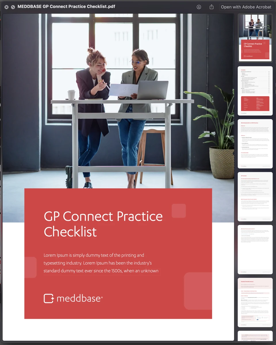 The GP Connect Practice Checklist.