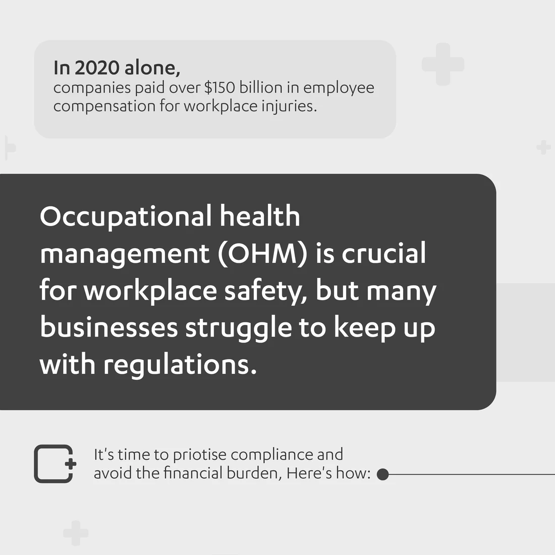 A six-slide carousel on occupational health management.