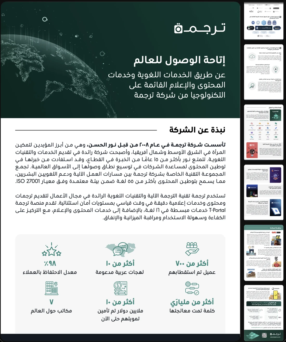 Seventeen portrait documents: one-pagers for the full-stack AI and language offer, FastScribe, Meta data annotation, data annotation and SVB; whitepapers on an Arabic-first AI-native TMS, the portal and Arabic translation for Saudi decision makers; a CleverSo sales playbook; case studies for Birkenstock, OSN, Trendyol, ESL, the Esports World Cup and Expo; and the brochure in English and Arabic.
