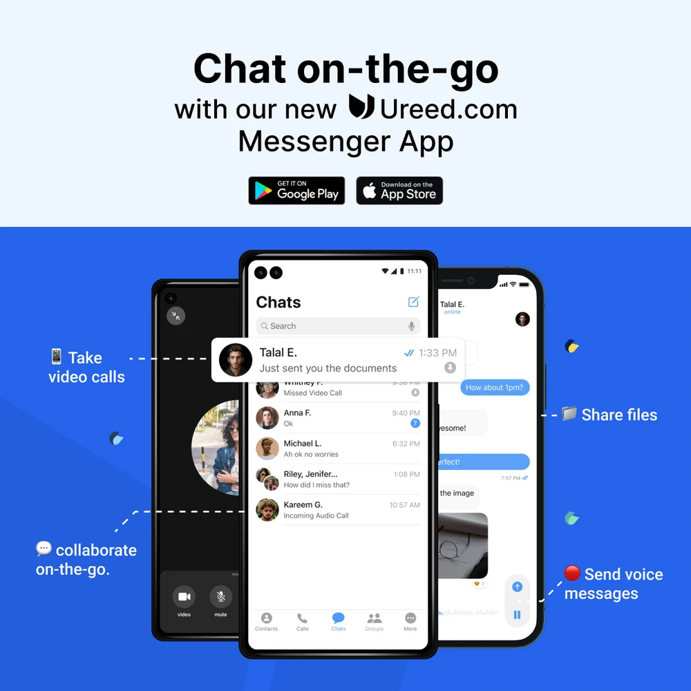A six-post run on the platform: a new website; introducing the new Ureed.com in four steps; the Ureed.com Messenger app; voice chat; a tip to add a GIF to your service gallery; and the platform on desktop.