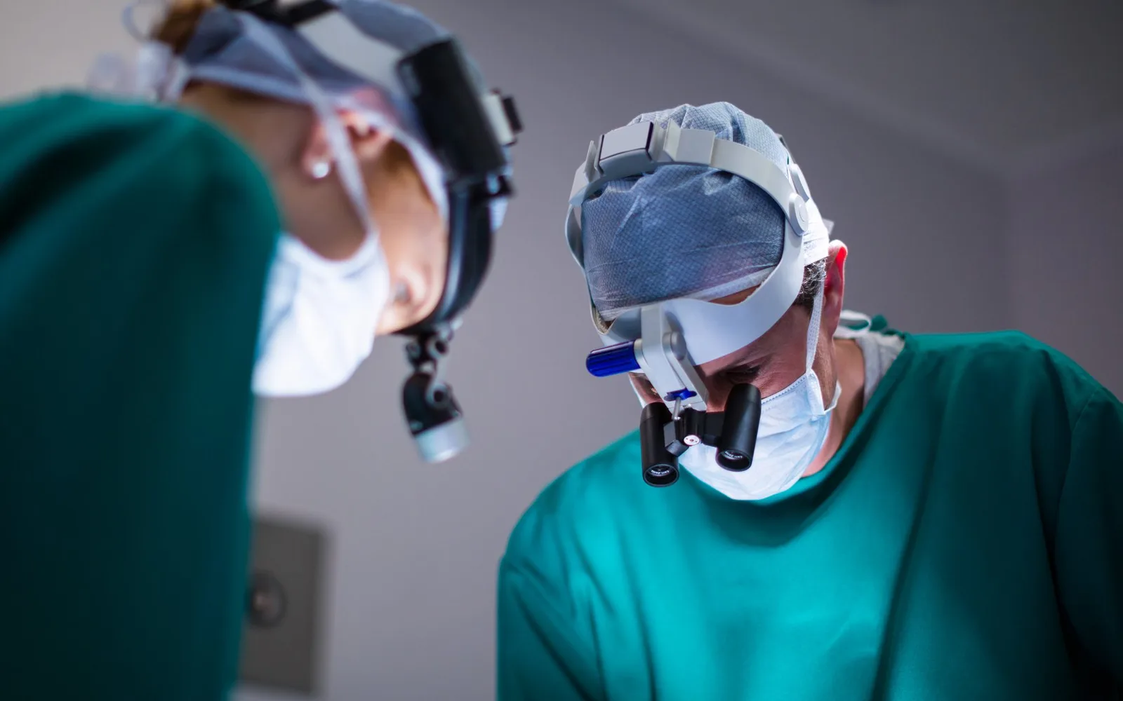 Surgeons in an operating theatre