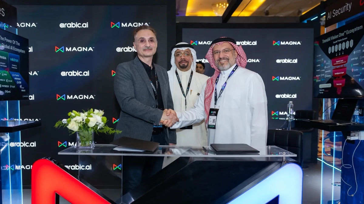 Arabic.ai and MAGNA AI leaders at the Global AI Show 2026 in Riyadh