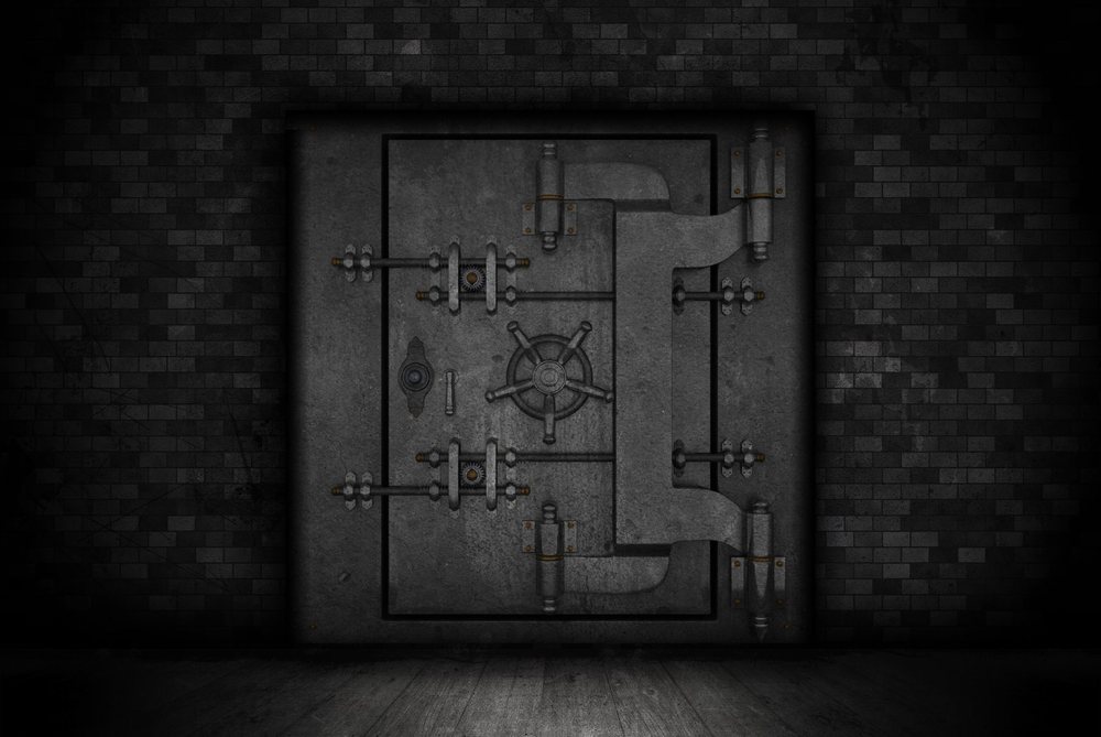 A bank vault door